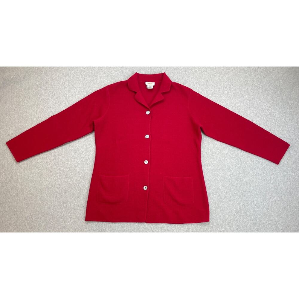Talbots Jacket Womens Large Red Wool Long Sleeve 4-Button Front